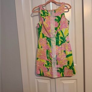 Lilly Pulitzer Pink and Yellow Floral Dress size 4, perfect condition!